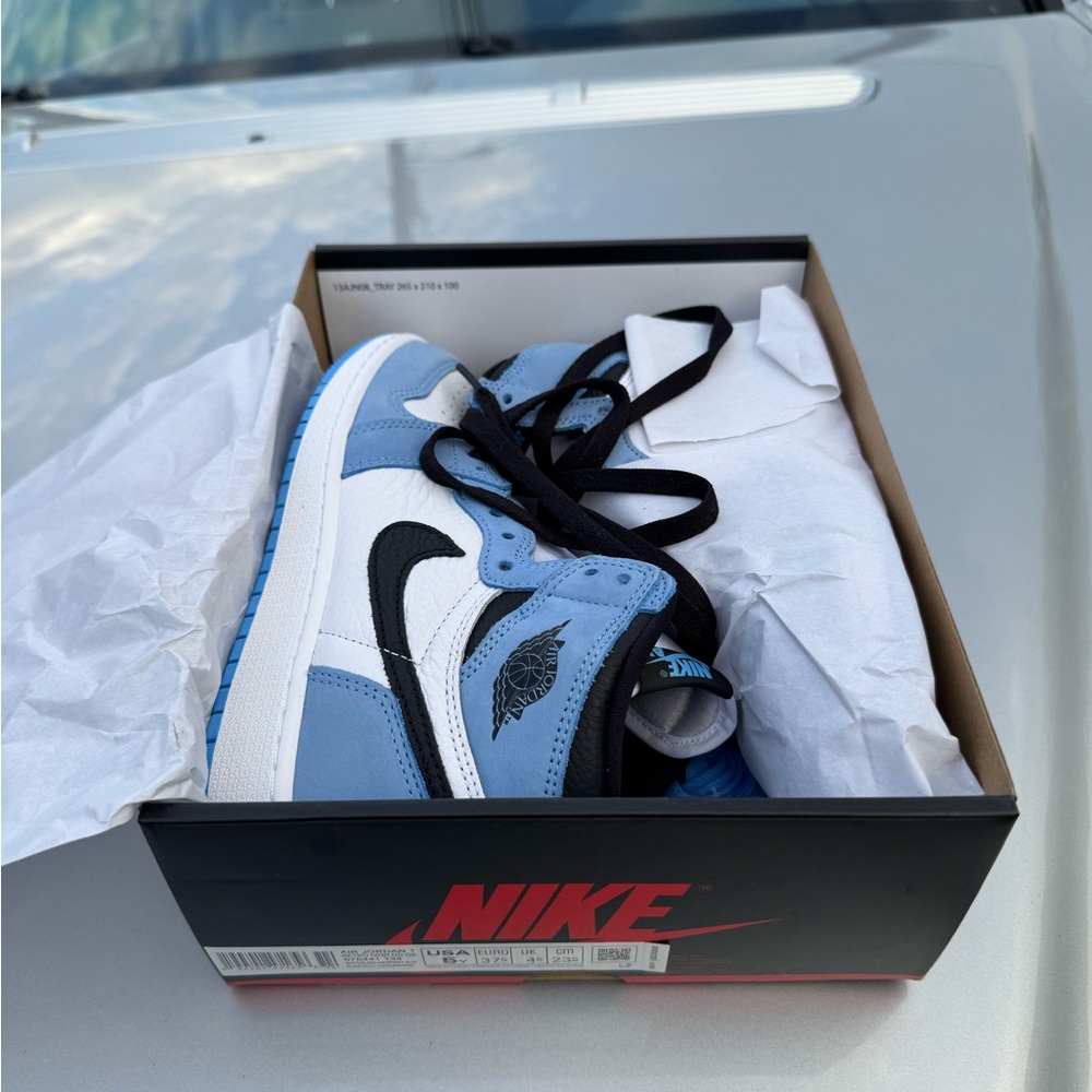 Powder Blue Air Jordan 1 ~ Nike Jordan Kids Sneakers - Blue and Black